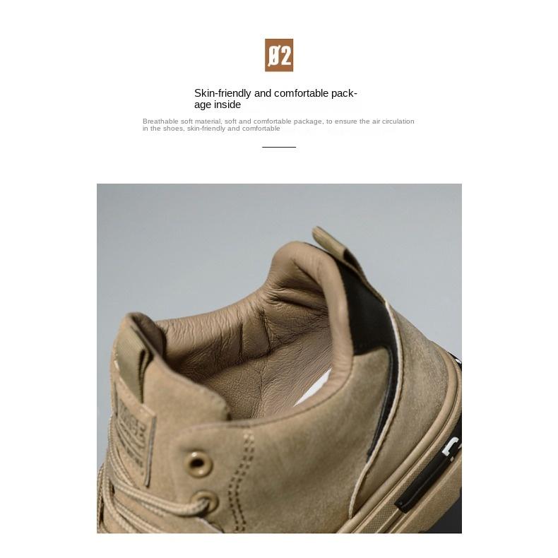 Zapatos de primavera para hombre, transpirables, de caña alta, de tendencia para hombre, antideslizantes, resistentes al desgaste, zapatos de trabajo, zapatos casuales de tabla, zapatos de moda.