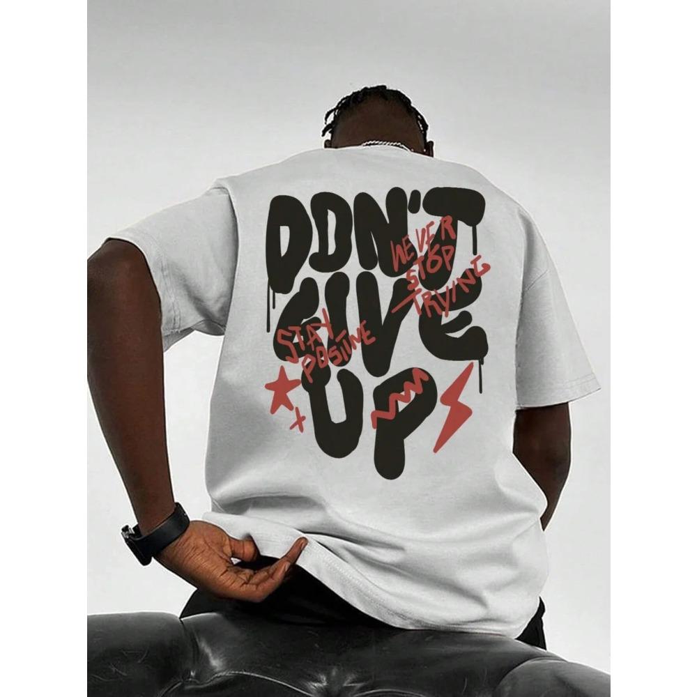 

Не сдавайся Мужская хлопковая футболка Роскошный бренд Мода Большой размер Топ Повседневная с коротким рукавом Уличная одежда Классическая Новинка Футболка S-4XL XXXXXL белый