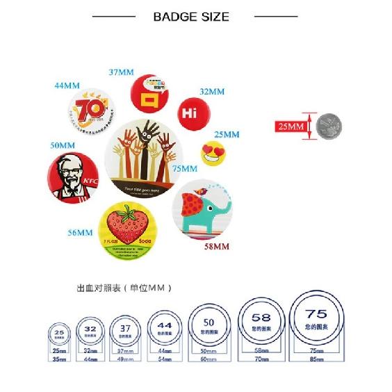 100 Pcs/Set Tinplate Badge 25mm 32mm 37mm 56mm Consumables Badge Consumables Badge Machine DIY Blank Materials Badge Accessories