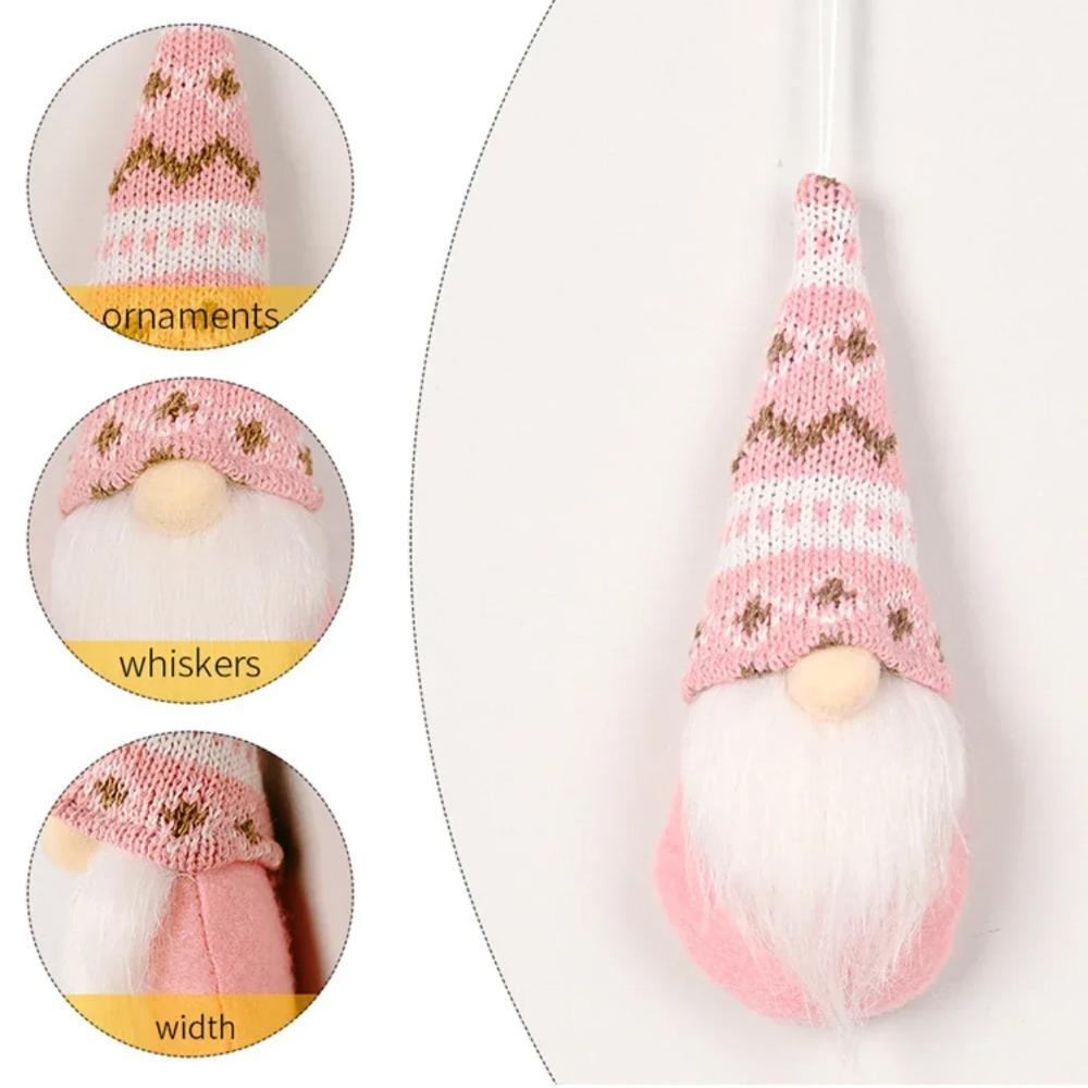 3 pcs Gnomes de Noël en Peluche Poupée Père Noël Tissu Tricoté Ornements Suspendus Arbre de Noël Gonk Nain Elfe Décoration Cadeaux Nouvel An