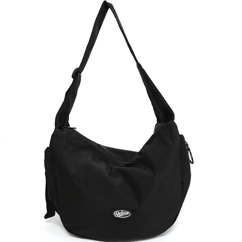 

Trendy Nylon Men and Women Casual Sports Wide Strap Crossbody Bag Black