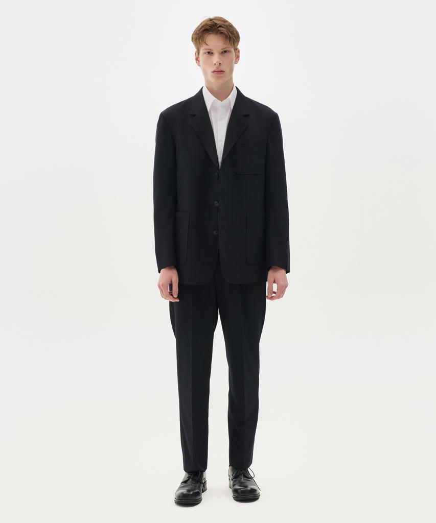 TRADCLUB Core 3-Button Comfort Casual Setup Suit Single-Pleat Pants (Black)