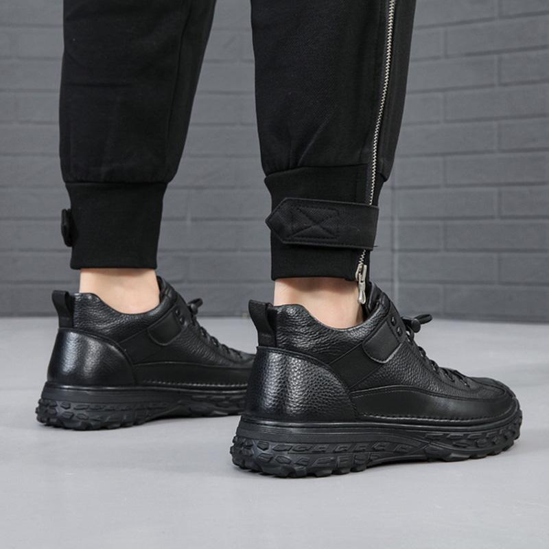 Модные мужские зимние ботинки из натуральной коровьей кожи — фото 4