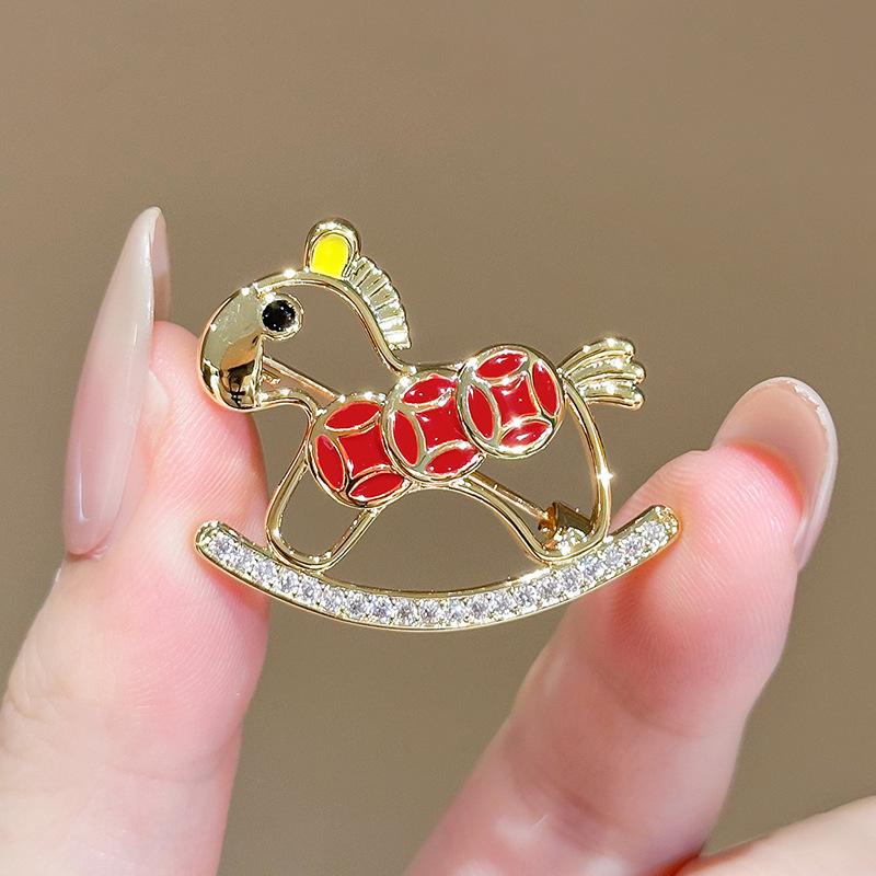 Cute Cartoon Pony Brooch Exquisite Zodiac Horse Brooch Pin For Women Temperament Clothing Accessories Men Suit Lapel Corsage