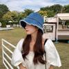 Summer denim basin hat for women, sunshade and sun protection, sun hat for covering face, versatile and showing off face size