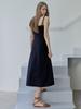 Avang Navy Sleeveless A-Line Long Dress - Navy