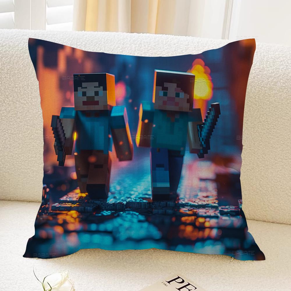 Game MC Wolf Ocelot Pig Ghast Pillow Cover Sofa Cushion Cover Home Room Decoration Children Gift