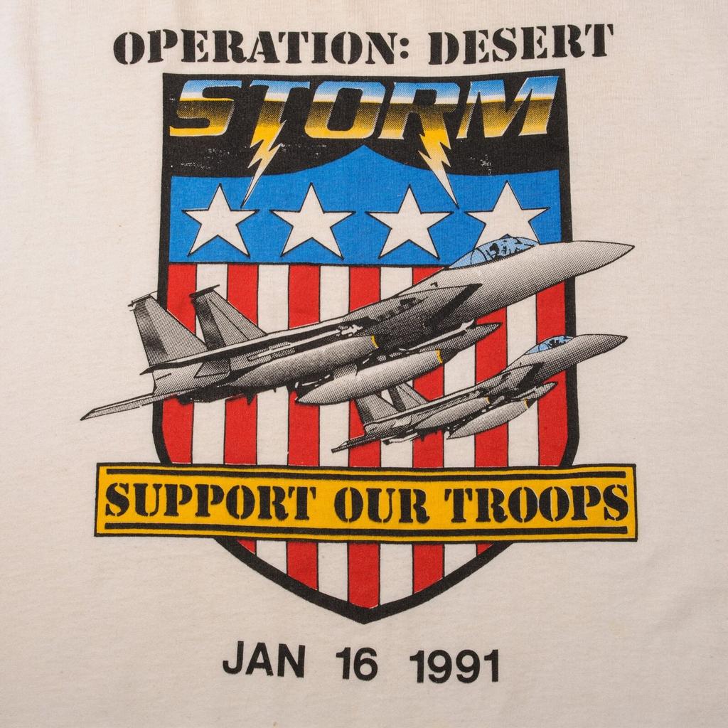 Vintage Operation Desert Storm Support Our Troops Tee Shirt Mens 100 Cotton Casual Tshirts Loose Top Size S3XL