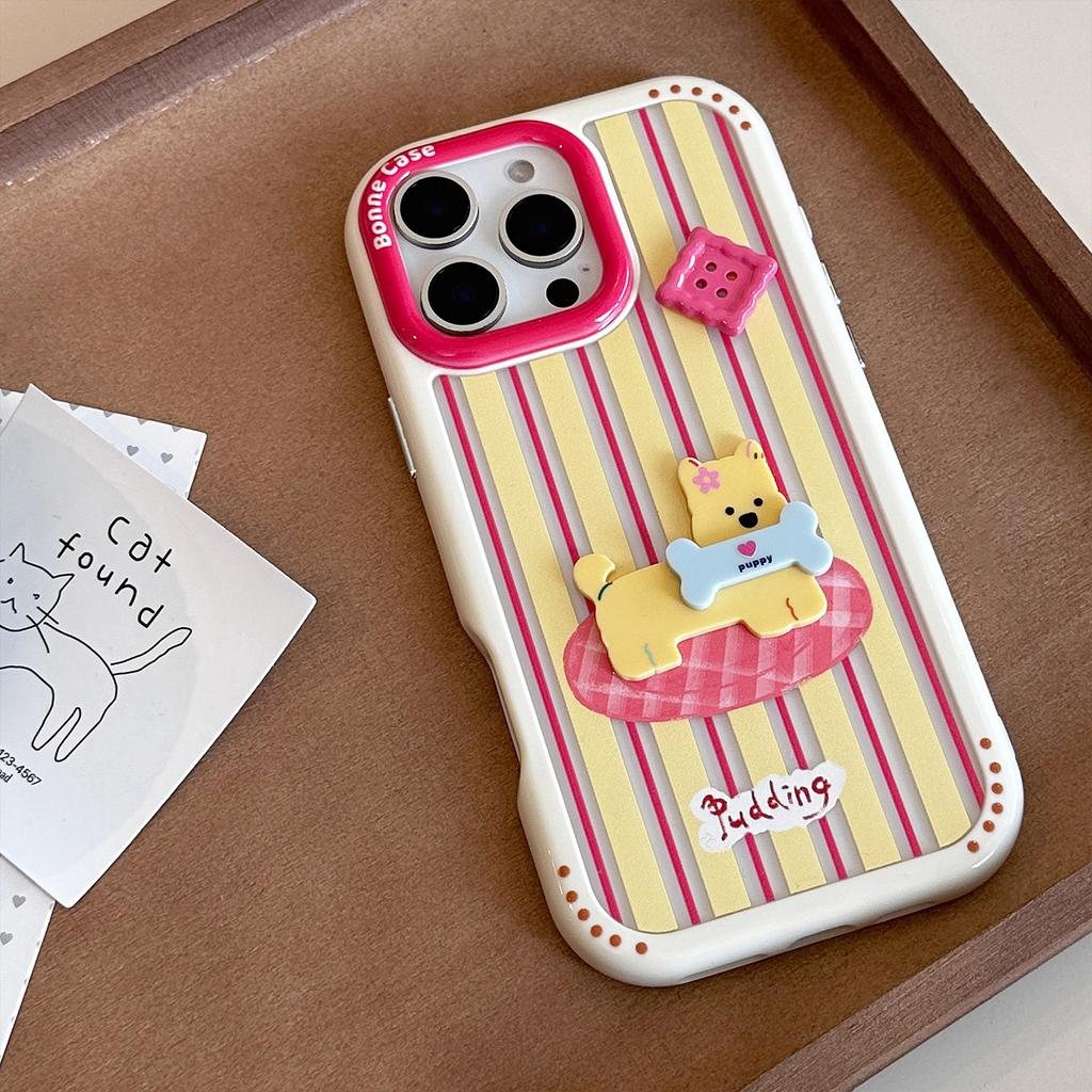 Colorful Stripes Suitable for IPhone16 Apple 15 Mobile Phone Case 14ProMax Three Dimensional Cartoon 16 Acrylic 12 Anti-fall