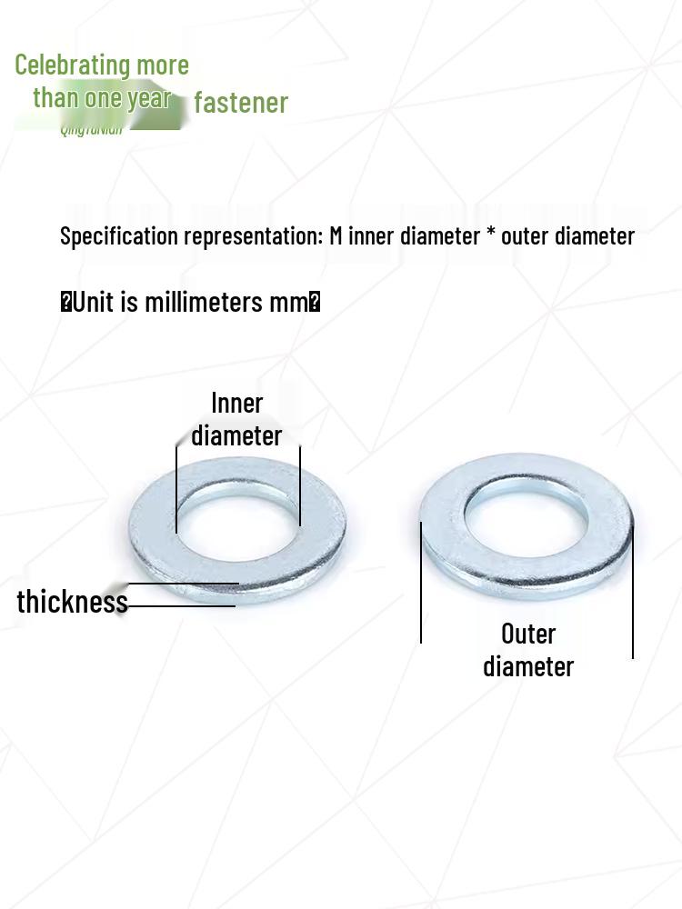 Oversized Thickened Galvanized Iron Flat Washer M2M3456810-M6