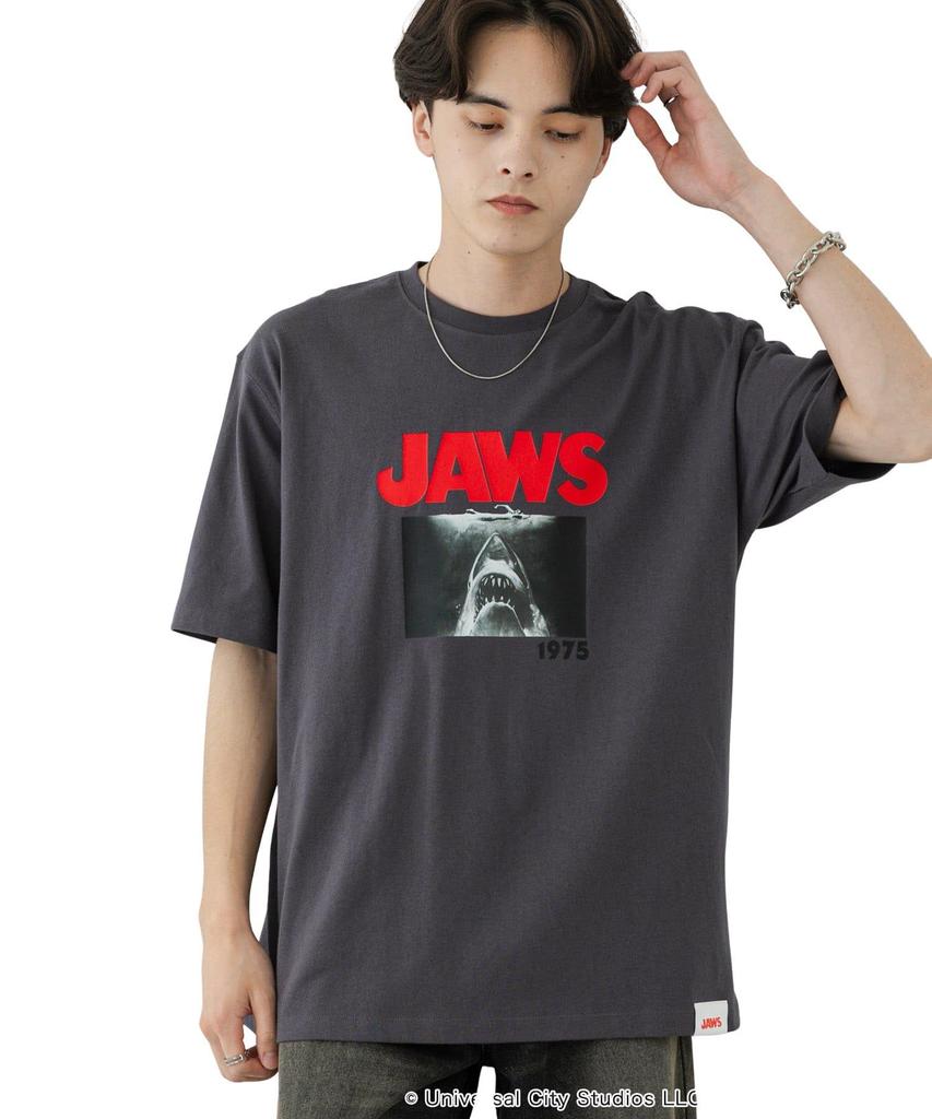 Sense of Place Men's Custom JAWS Print T-Shirt, Size B, AAA5-11B128, Charcoal, Medium