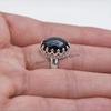 Black Onyx Crown Ring, Handmade 925 Sterling Silver, December Birthstone