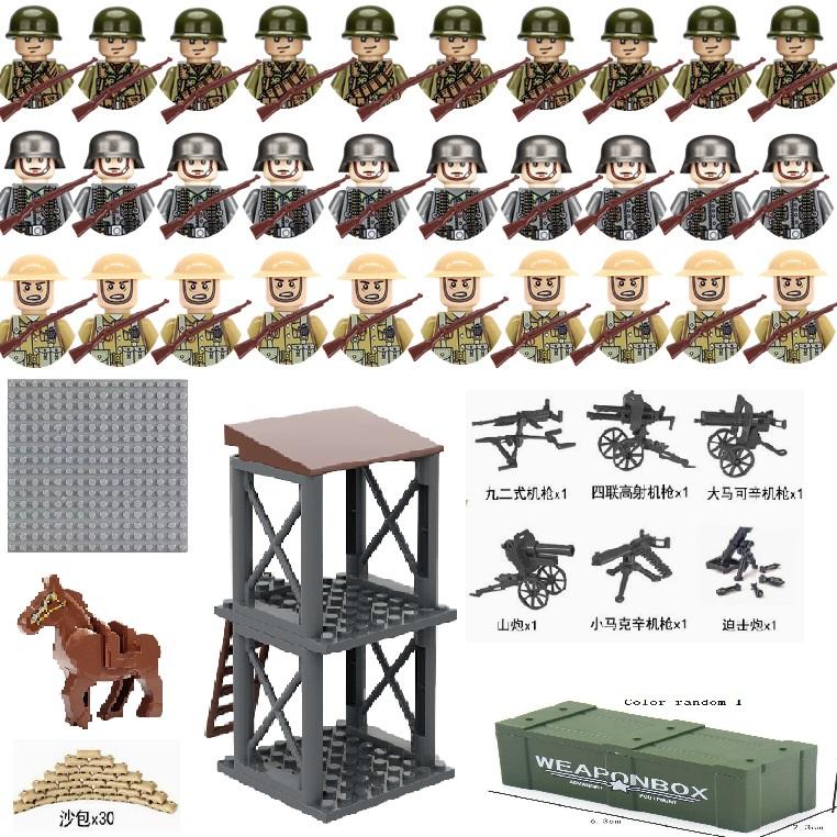 Ungiftiges Zweiter Weltkrieg Puppen Set Sammlung Militär Serie Waffen Sandsäcke Figuren Bauspielzeug Creeper Für Kinder Lernspielzeug