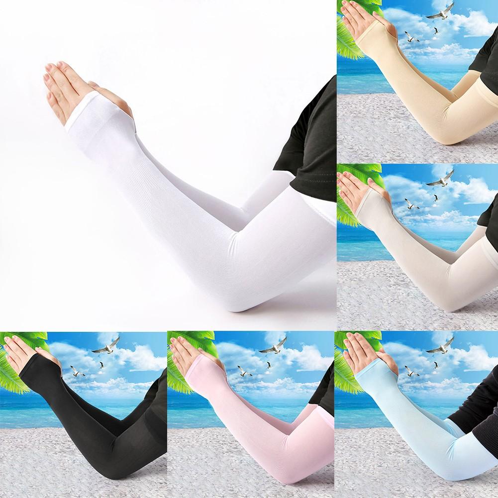 1 Pair Arm Sleeves 50g Breathable For Cycling Highly Elastic Ice Sleeve