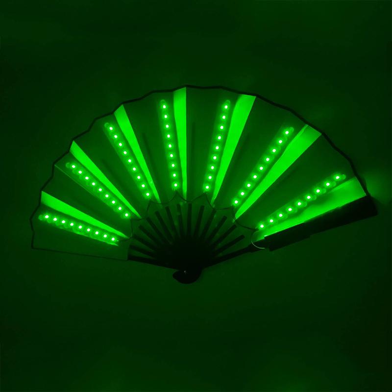 Leuchtender Faltfächer für Nachtclubs, TikTok-Influencer und Bühnenauftritte – Perfekt für Männer und Frauen
