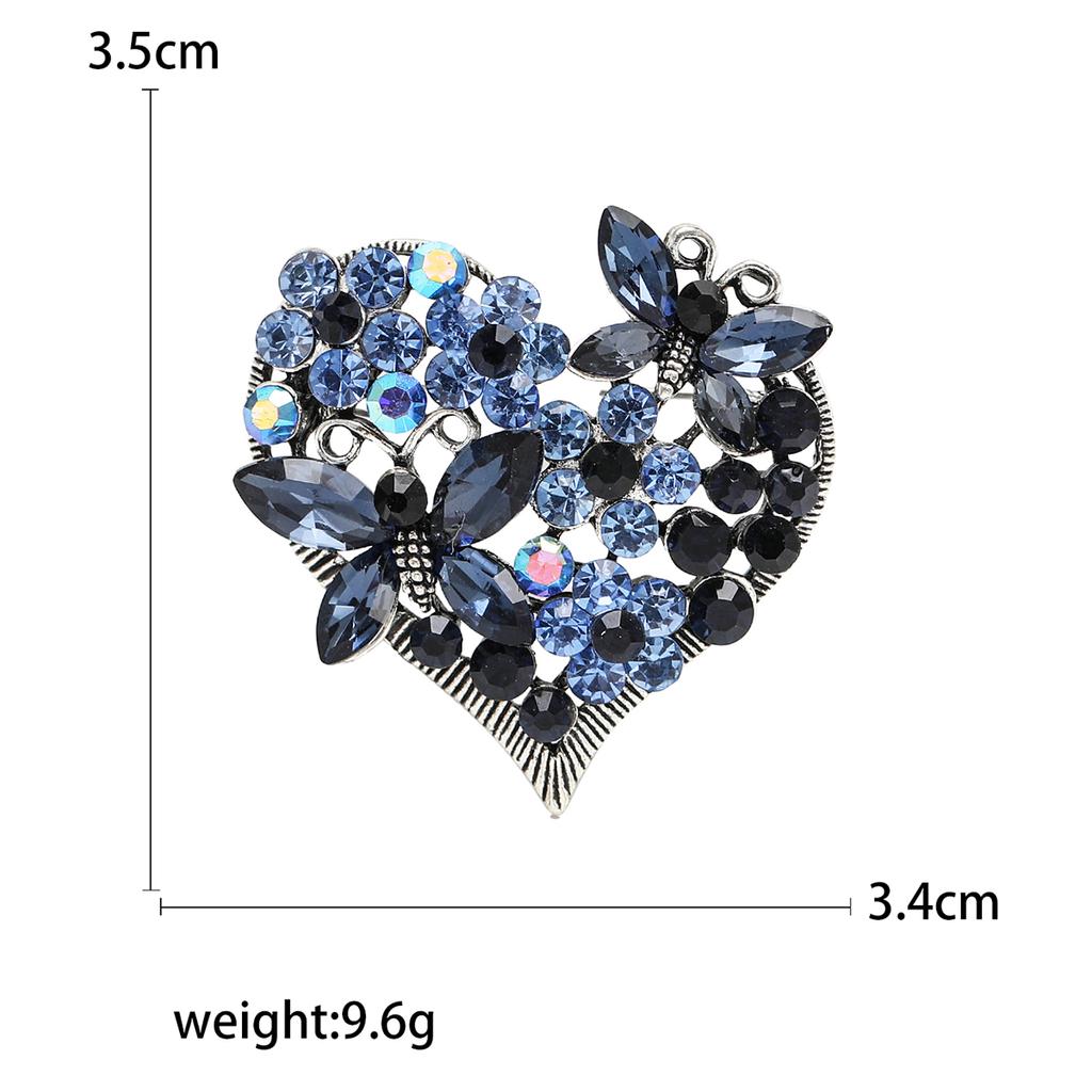 Rhinestone Love Brooches for Women Unisex Enamel Heart Pins Banquet Party Backpack Gifts Jewelry Accessories