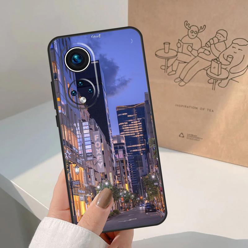 Manga Anime Street For Huawei P20 P30 P40 P60 Pro P Smart Nova 9 5T Honor 70 90 50 Magic5 Lite X7a X9a X8a Case