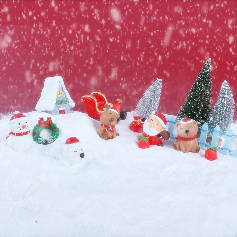 Ornaments Santa Claus Snow Scene Window Display Accessories Resin Accessories Handicrafts Home Decoration