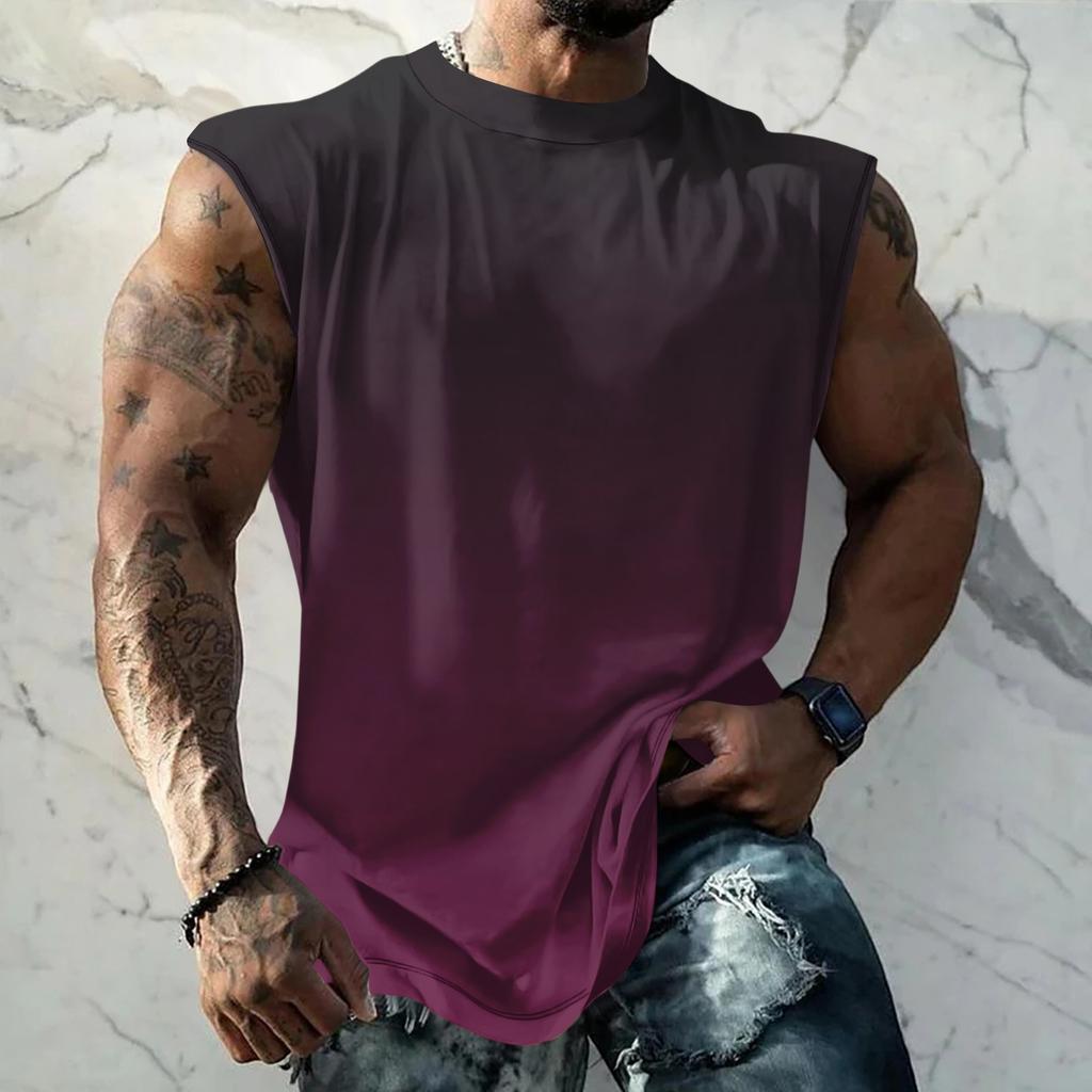 Men Sleeveless Tank Top Muscle Shirt Casual Loose Fit Basic Plain Undershirt Summer Sportswear Workout Gym Vest