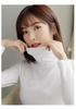Women's Slim Fit High Collar Cotton Long Sleeve T-Shirt for Autumn and Winter
