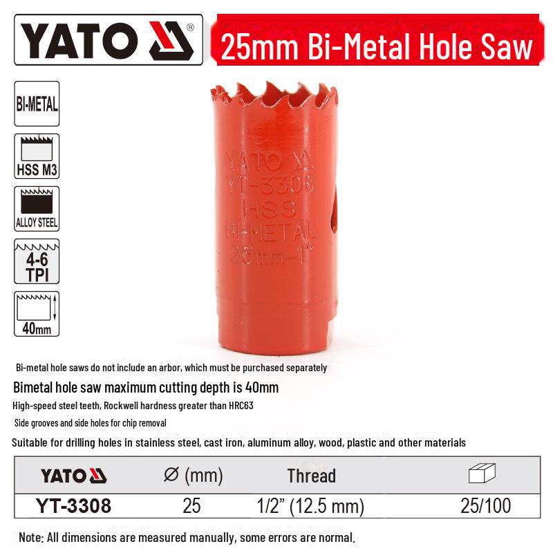 

Yiertuo Биметаллическое деревообрабатывающее сверло-коронка 14-30 мм, 1/2 дюйма