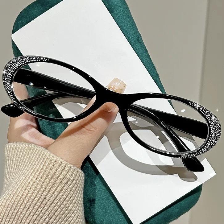 Ultra-Clear Rhinestone Cat-Eye Anti-Blue Light Reading Glasses for Seniors