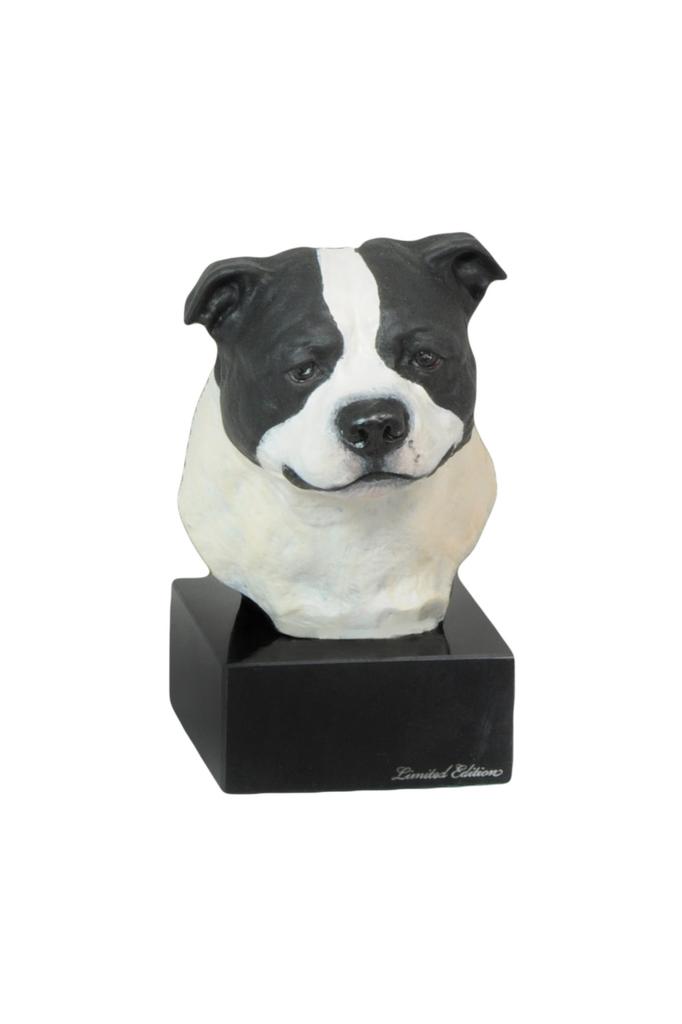 Staffordshire'i bullterjer, Staffy - maalitud kujuke, kuju, kuju, kunstniku valmistatud, kaubamärk Art-Dog
