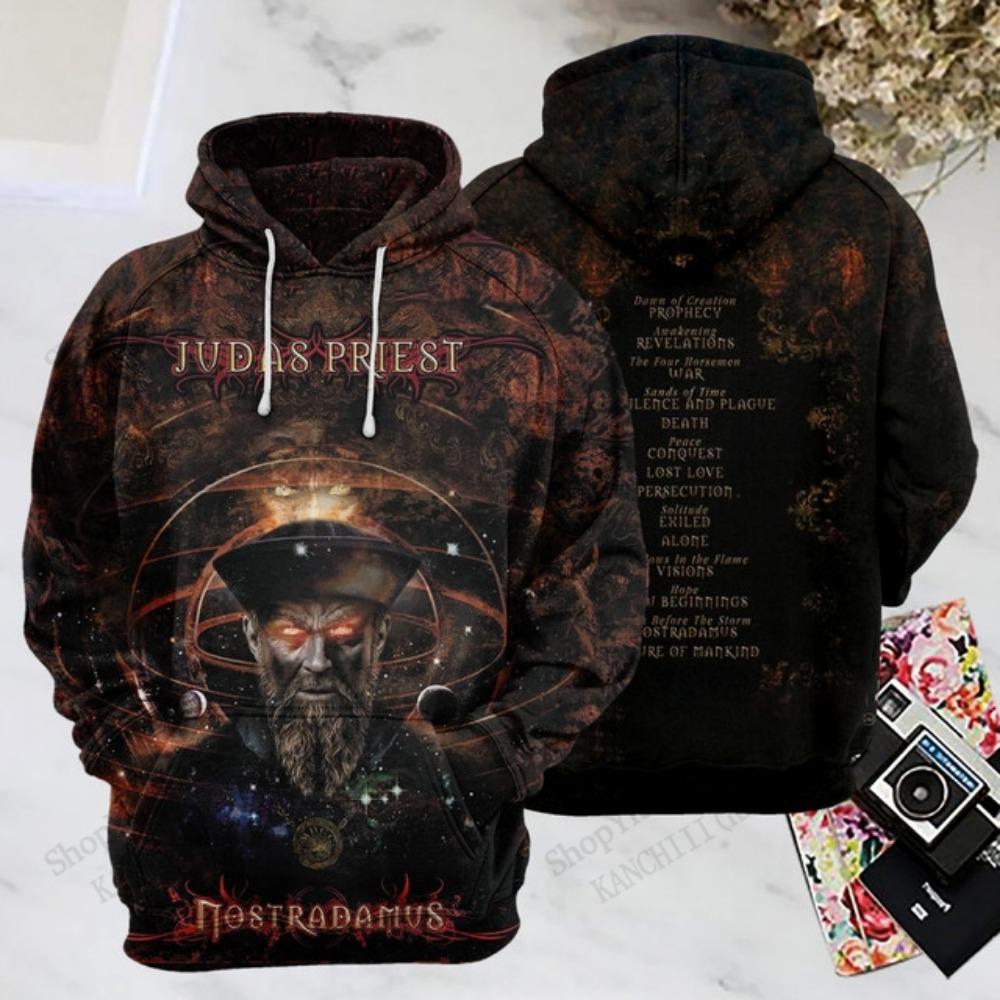 Rocková Kapela Judas Priest 3D Tisk Mikiny Pánské Dámské Módní Sportovní Mikina S Kapucí Svetr Kabát Pánské Tepláky Pánské Oblečení Pohodlí Moletom