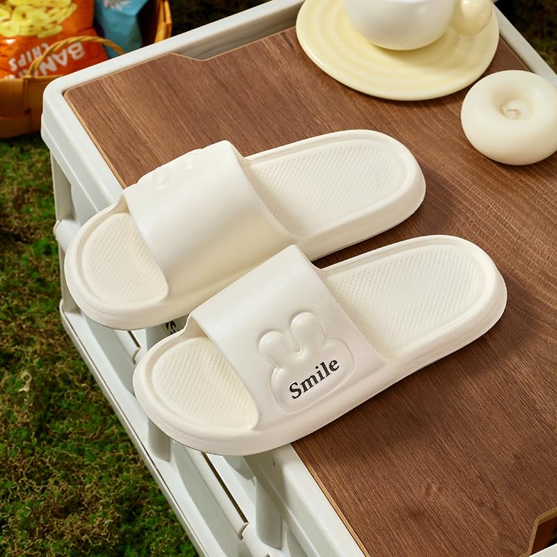 Printting Cute Bunny Women Slippers EVA Summer Indoor Soft Cartoon Rabbit Sandals Unisex Bathroom Anti-slip Outdoor Comfy Men Le