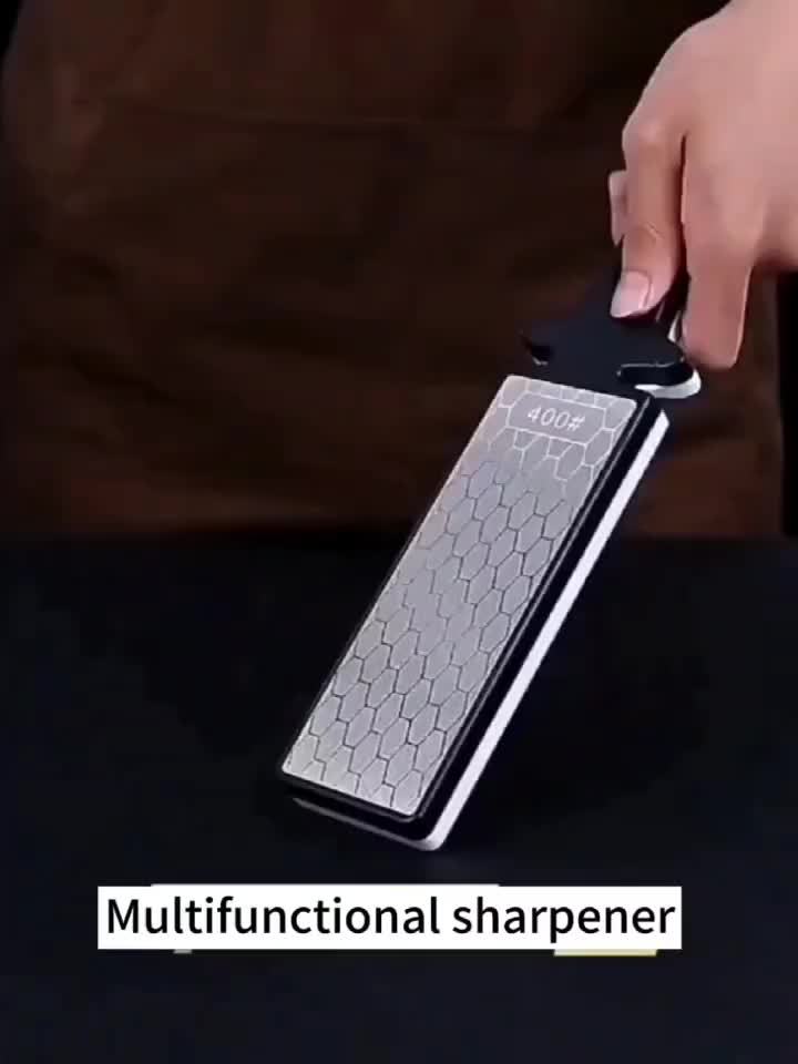 Diamond Knife Sharpener, 400 Grit Dual Sided Multi Functional Sharpening Stone, Medium Grit, Steel Material , Home Kitchen Tool