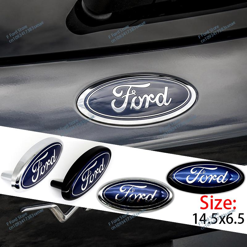 BBAA3 Ford ABS 145mm Car Front Head Hood Bonnet Logo Rear Ford Blue Badge For Mondeo Focus Fusion MK2 MK4 F150 F250 Car Emblem