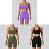 Yoga Outfit Women Seamless High Elastic Shorts Sports Bra Set With Moisture Wicking For Fitness And Running