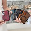 Crazy Horse Pattern Leather Magnetic Case for iPhone Duo 18 Fold Wide Samsung Z Flod 8Utral 7 6 5 Shockproof for Magsafe Central Axis Protection