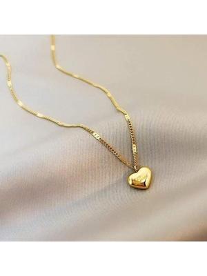 Light Luxury Heart Titanium Steel Necklace for Women - Elegant, Versatile Clavicle Chain, Non-Fading Couple Accessory