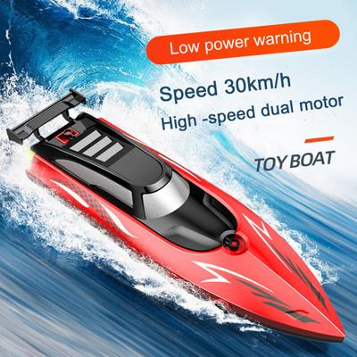 1 Set Uzaktan Kumandalı Tekne Yüksek Hızlı RC Tekne Su Geçirmez Çift Motorlu Tasarım Sürat Teknesi