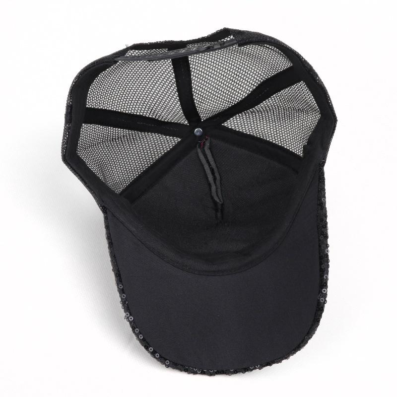 Spring & Summer Sequin Bow Baseball Cap: Breathable Mesh Sun Protection Hat
