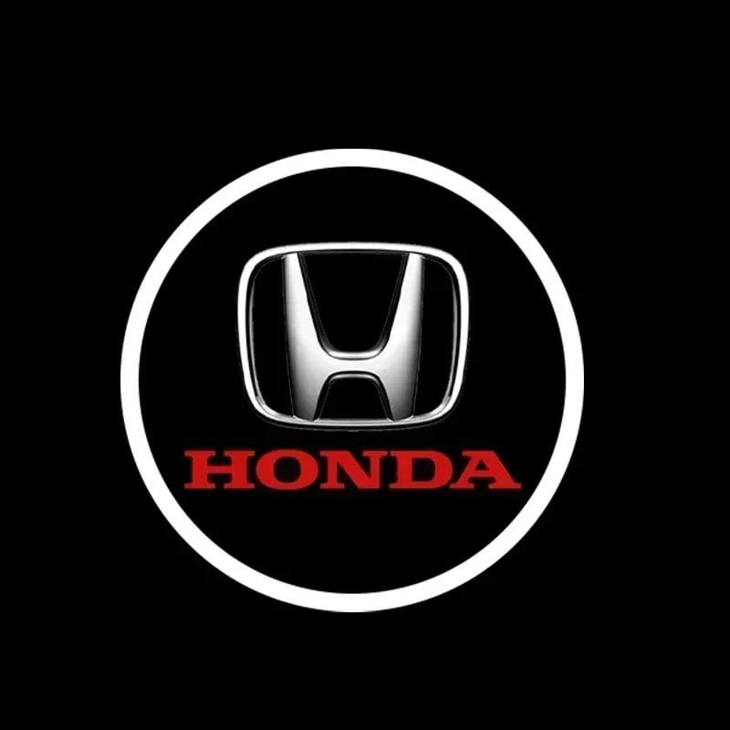 H 2pcs Car Door Projector Lamps Welcome Shadow Lights For Honda Civic Fit Jazz Accord HRV CRV City Passport Pilot Vezel stickers TP6
