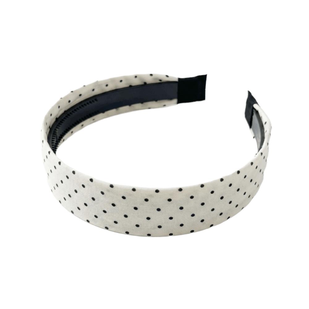 Black White Color Polka Dot Headband Wide Band Temperament Hair Band Korean Wide Headband Casual белый