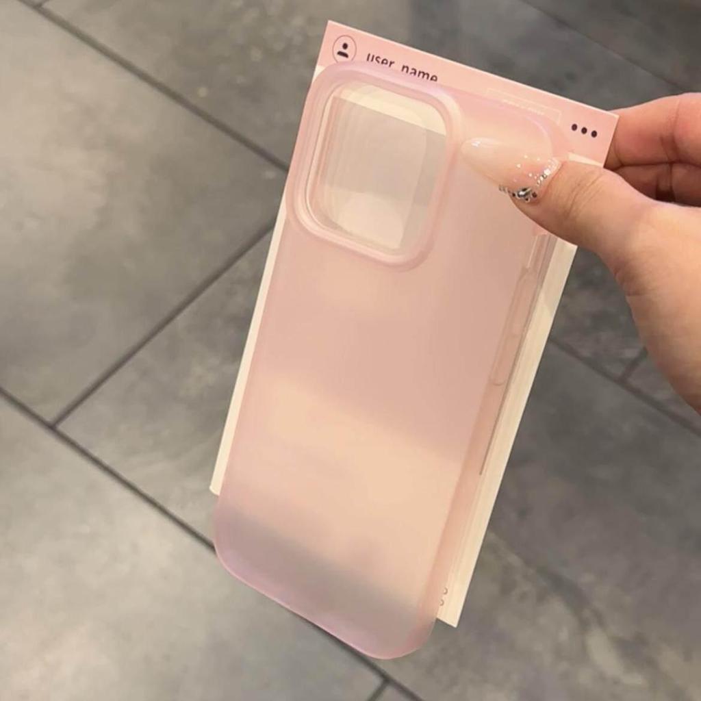 Frosted Solid Color Case for iPhone: Compatible with iPhone 17, 16 Pro Max, 15 Plus, 14, and Semi-Transparent 13 Mini.