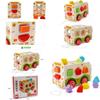 Wooden Shape Sorting Learning Box Children Educational Interactive Festival Gift