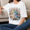 Royal Cat T-Shirt | Floral Cat Tee Animal Medallion Tee Shirt Gift for Her Mom Grandma Family Friend Sister Crew Team Party Aunt