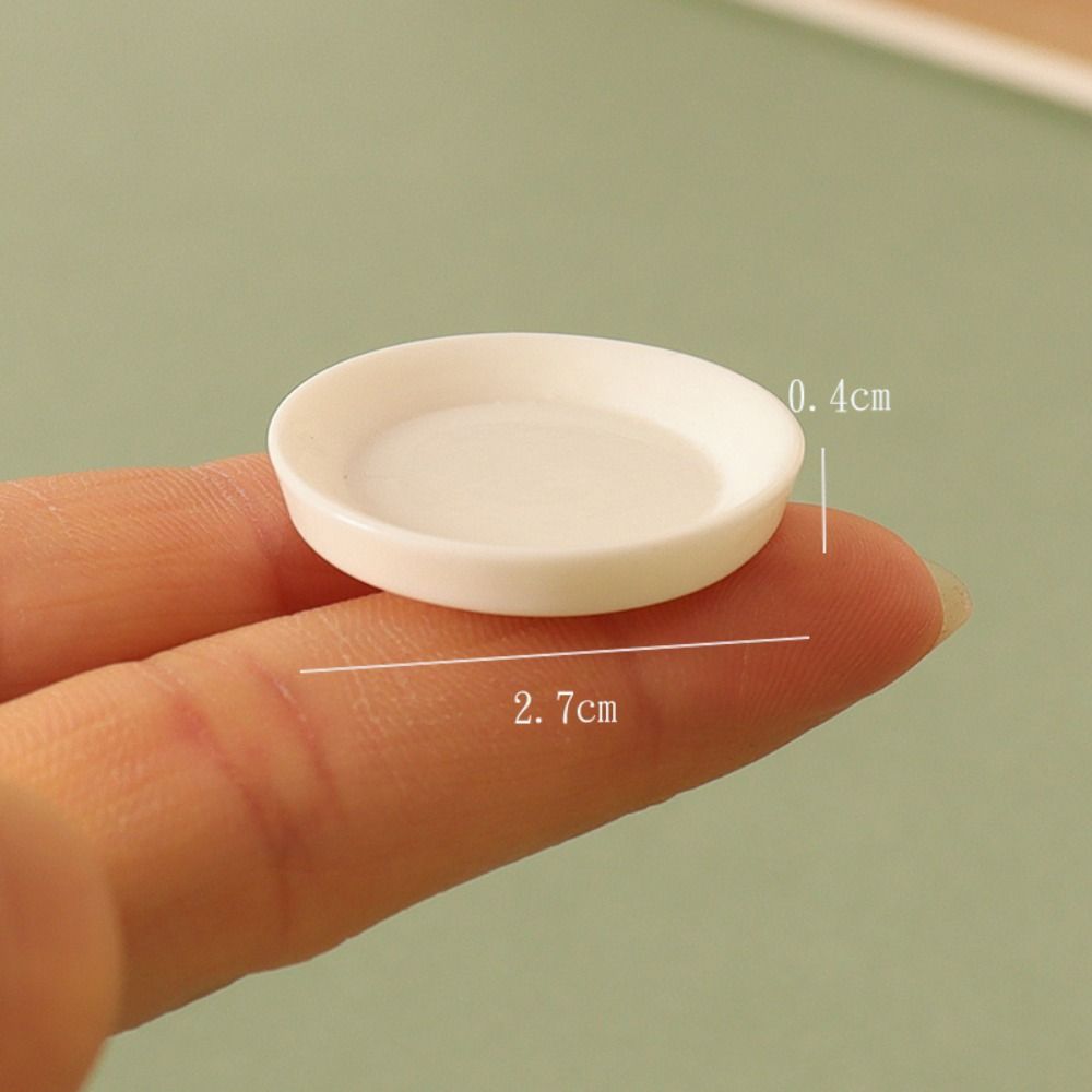 5pcs Mini Miniature Dollhouse Food 8 Styles Simulation Bowl White Dining Plate  Dollhouse Decoration
