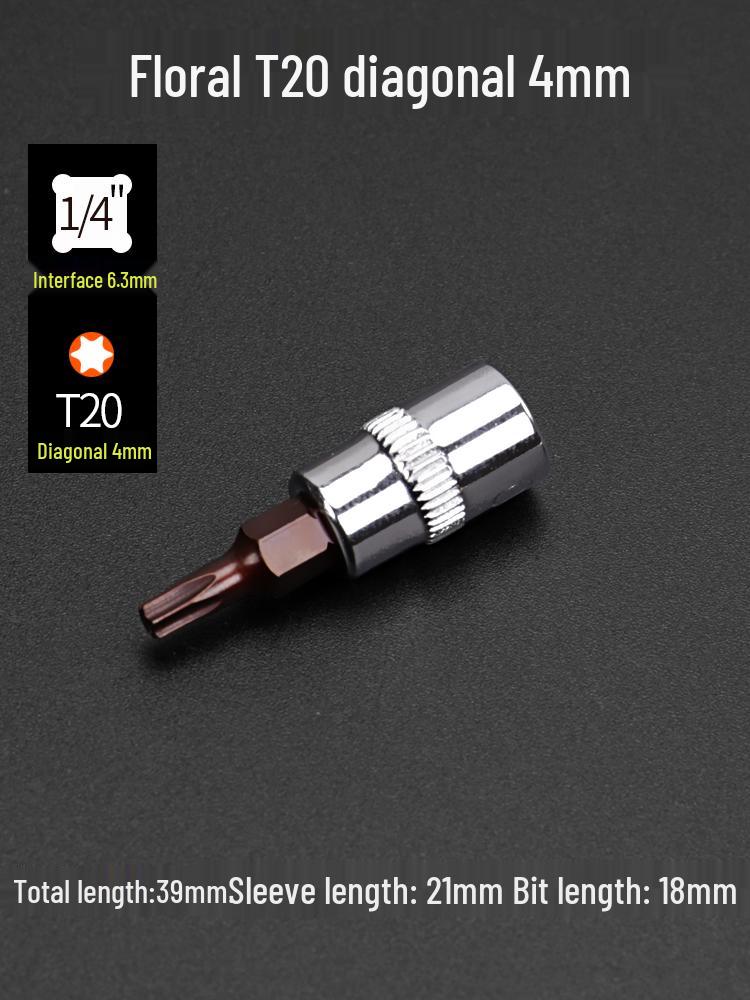 Compact Hex Torx Socket & Phillips Screwdriver Set, T30 Flower Bit