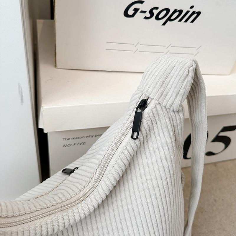 Borsa Hobo in Velluto a Coste con Silhouette Morbida e Cadente Tasche Laterali Ideale per l'Uso Quotidiano Casual da Donna
