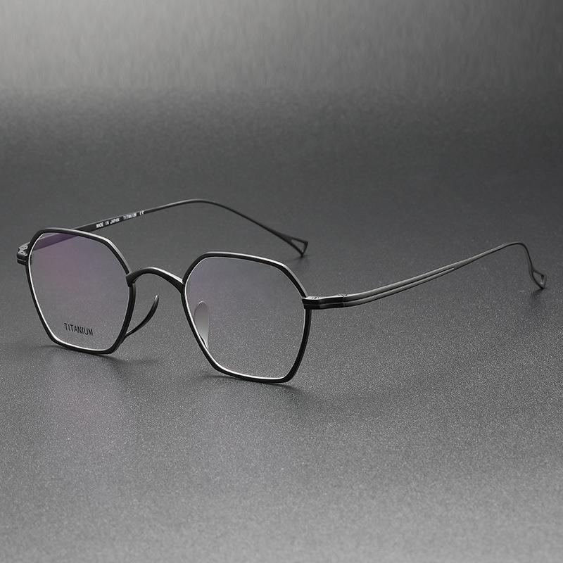 Retro Oval Full Rim Titanium Alloy Glasses Frame for Large Faces with Prescription Option