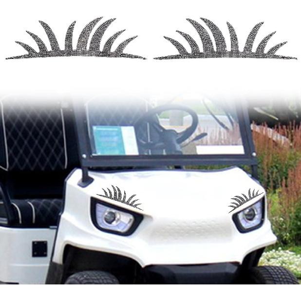 2Pcs Car Headlight Bling Eyelashes Stickers High Intensity Diamond Waterproof Safety Funny Auto Eyelid Decoration for Car Truck Headlamp Headlight