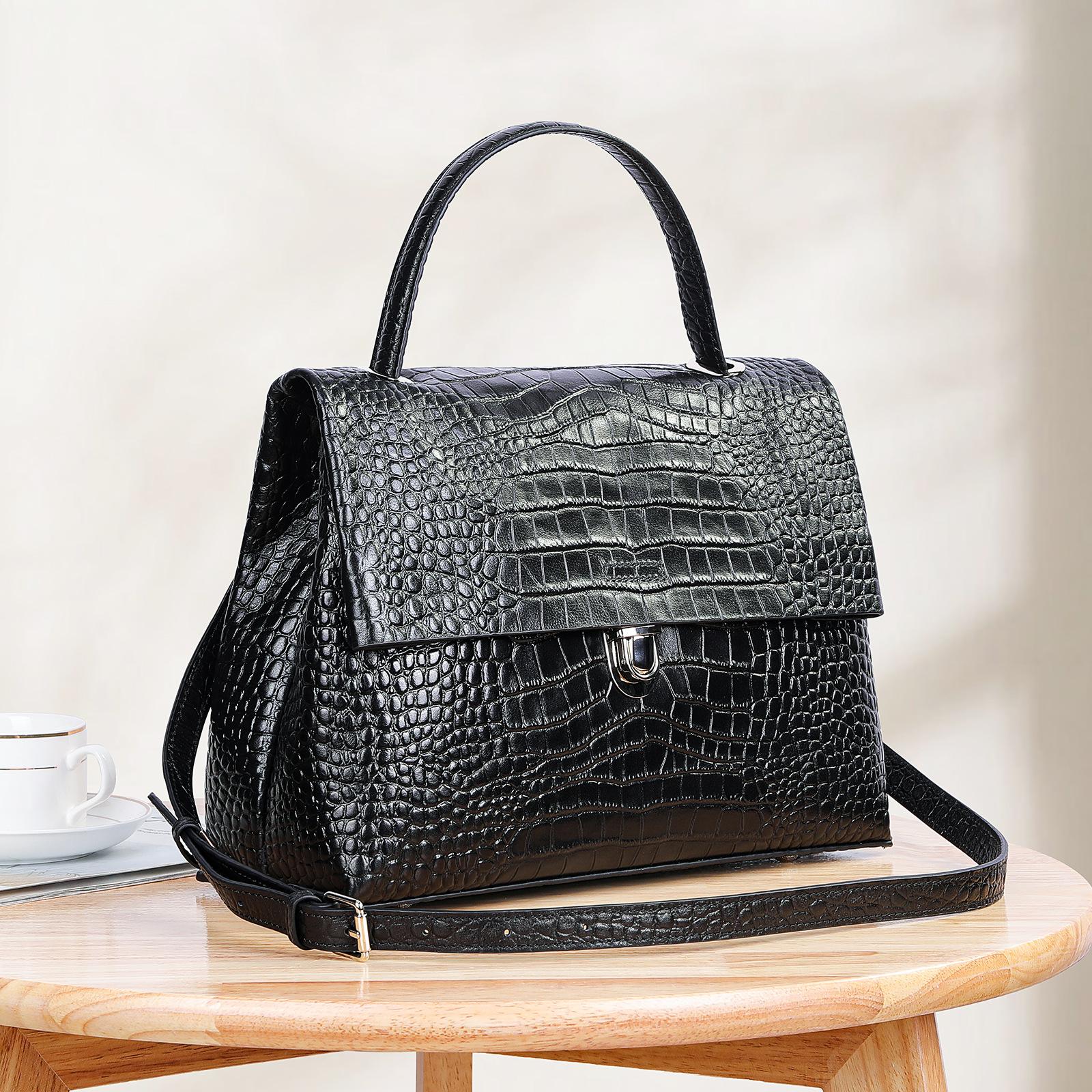 

Женская сумка из кожи высокого качества, роскошная модная сумка с принтом крокодила, вместительная сумка для поездок на работу, на плечо, кроссбоди, для женщин чёрный