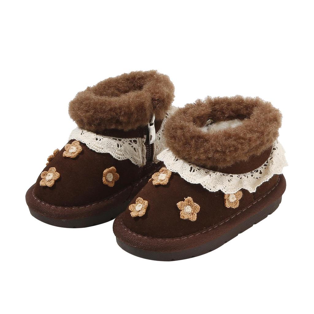 2025 Winter Plush Warm Leather Boots for Girls - Soft Sole Princess Style