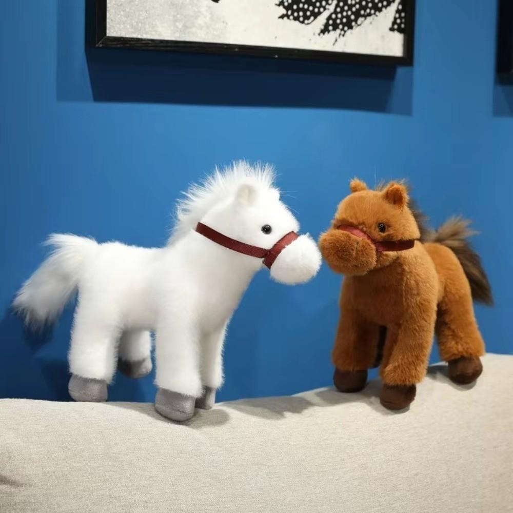 Cute Year of The Horse Mascot Horse Plush Doll 23cm Simulation Horse Plush Toy Soft Horse Stuffed Animal Home Room Decor