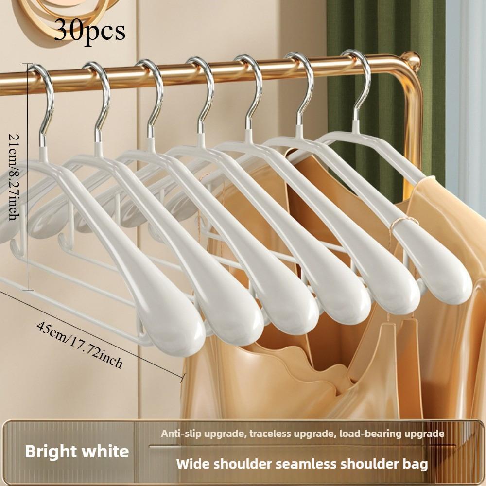 3pcs/5pcs/10pcs/30pcs/50pcs Wide Shoulder Seamless Hanger, Anti Slip, Strong Load-bearing, Suitable for Both Dry and Wet Use